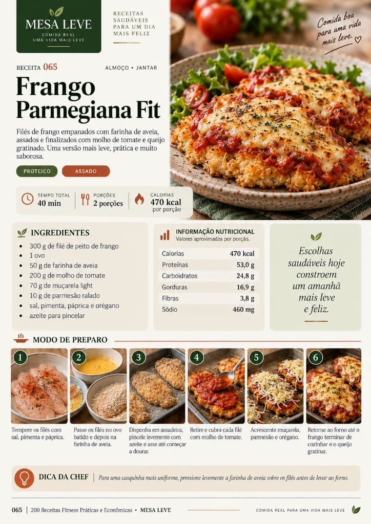 Página real do guia: Frango Parmegiana Fit