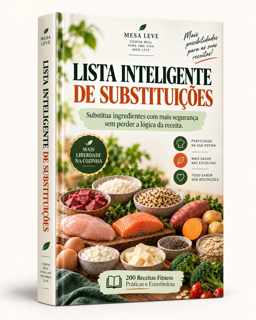 Mockup do bônus Lista Inteligente de Substituições Mesa Leve