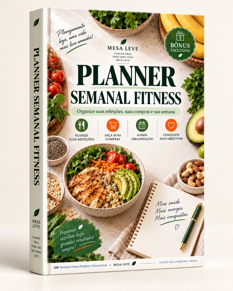Mockup do bônus Planner Semanal Fitness Mesa Leve