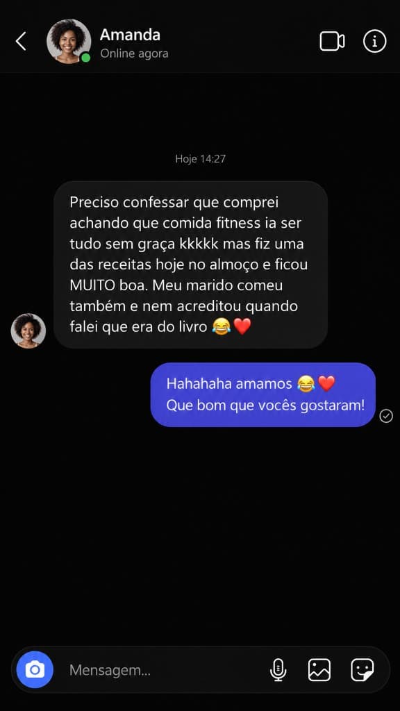 Depoimento de Amanda: receita fitness saborosa, marido também aprovou